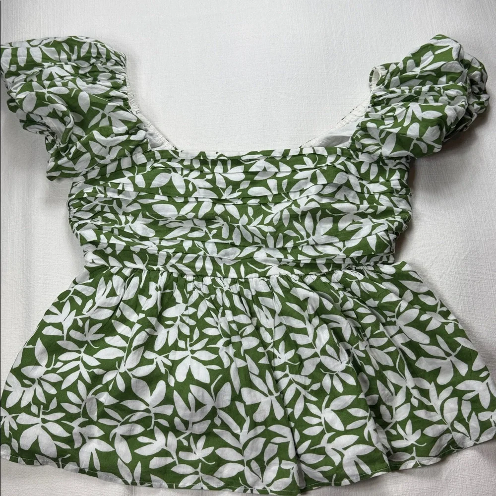 Abercrombie & Fitch‎ Green Leaf Print Blouse